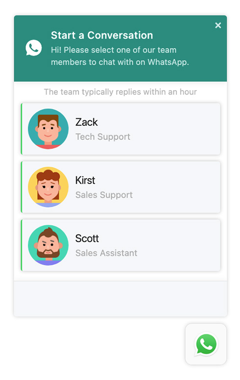 Site Chat to WhatsApp
