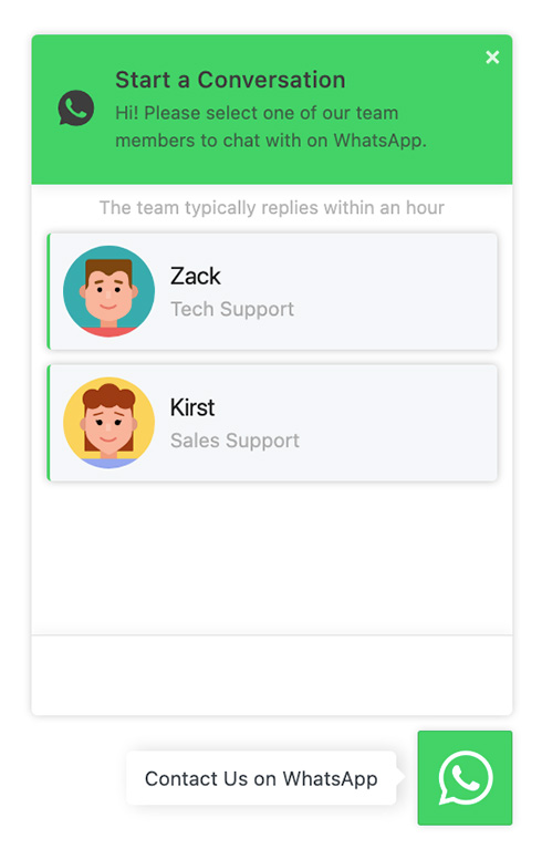 Site Chat to WhatsApp
